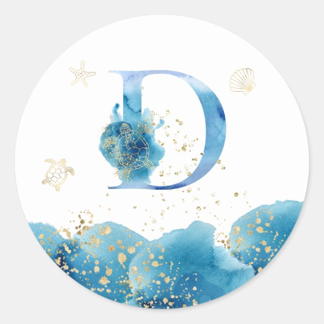 *~* LETTER D - Aufkleber für den Meeresstrand (Vorderseite)