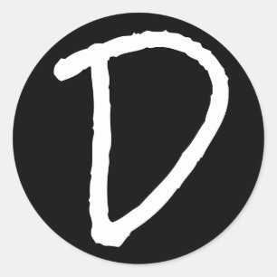 Letter D Black Rock Salt Alphabet von Janz Runder Aufkleber