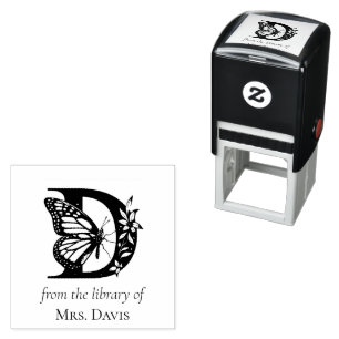 Letter D Butterfly Monogramm aus der Bibliothek Permastempel