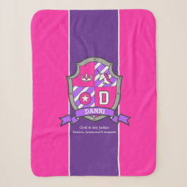 Letter D Danni Name bedeutet rosa lila Einhorn Sherpadecke
