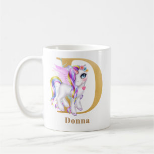Letter D - Einhorn mit dem Namen Wings Girls Alico Kaffeetasse