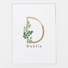 Letter D Elegant Gold + Botanischer Garten
