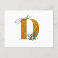 Letter D Golden Monogramm