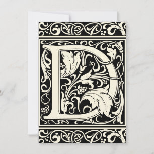 Letter D mittelalterliche Monogram Art Nouveau Einladung