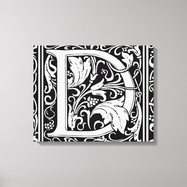 Letter D mittelalterliche Monogram Art Nouveau Leinwanddruck (Vorderseite)