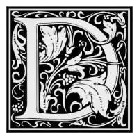 Letter D mittelalterliche Monogram Art Nouveau