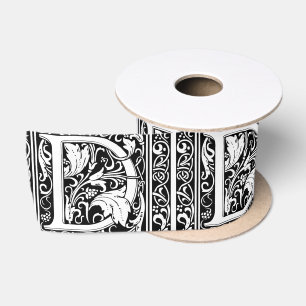 Letter D mittelalterliche Monogram Art Nouveau Satinband