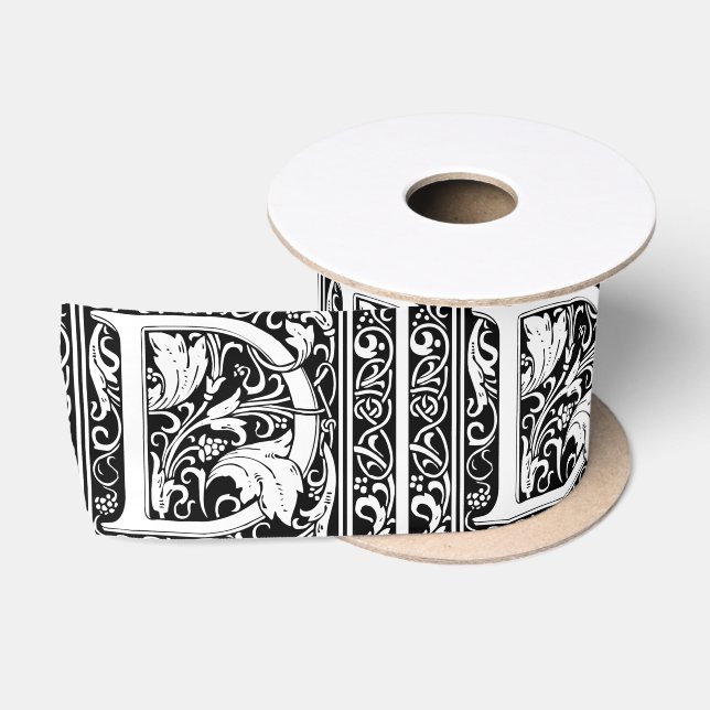 Letter D mittelalterliche Monogram Art Nouveau Satinband (Spule)