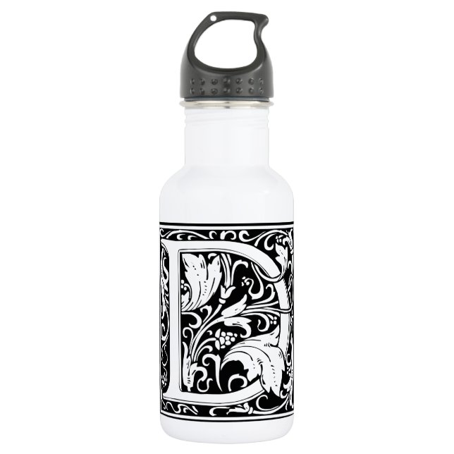 Letter D mittelalterliche Monogram Art Nouveau Trinkflasche (Vorderseite)