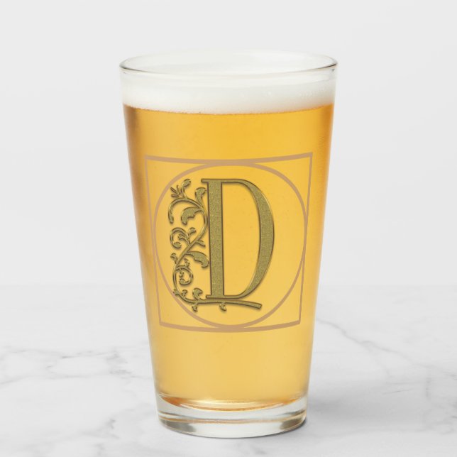 LETTER D MONOGRAM Schöne Hochzeit Neues Zuhause-Ge Glas (Vorne (Gefüllt))
