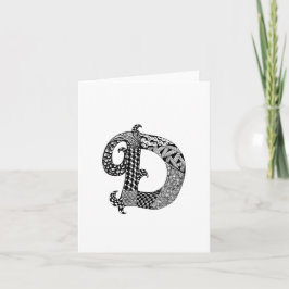 Letter D Monogramm in Schwarz und Weiß