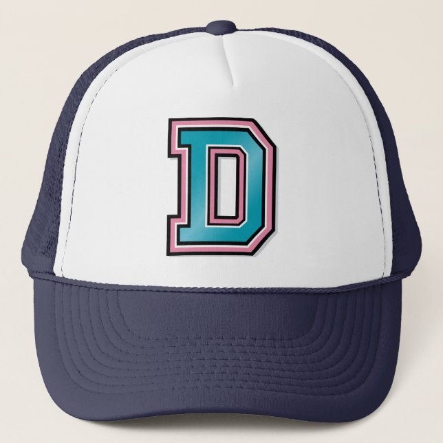 Letter D Monogramm Truckerkappe (Vorderseite)