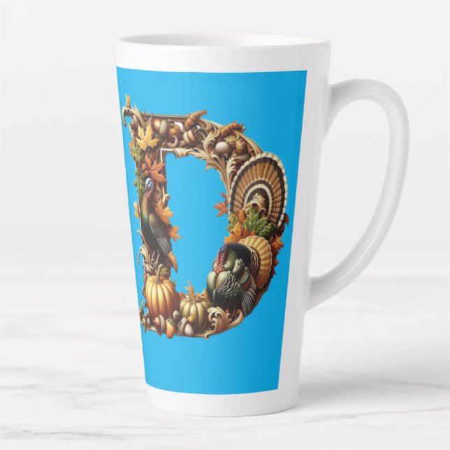 Letter D Thanksgiving style gift  Milchtasse (Rechts)