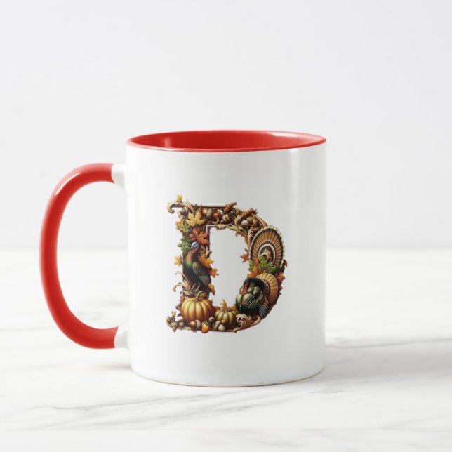 Letter D Thanksgiving style gift  Tasse (Links)
