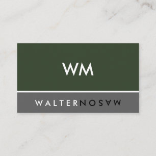 Letter Dreh Monogram Company Dark Green Visitenkarte