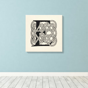 Letter E Celtic Knot Vintag Monogram Leinwanddruck