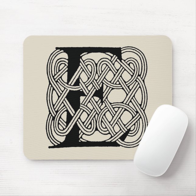 Letter E Celtic Knot Vintag Monogram Mousepad (Mit Mouse)