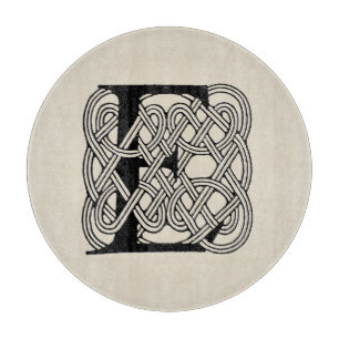 Letter E Celtic Knot Vintag Monogram Schneidebrett