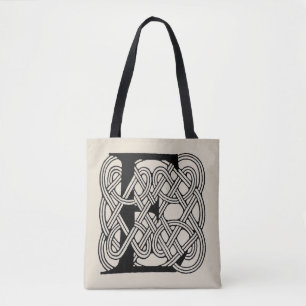 Letter E Celtic Knot Vintag Monogram Tasche