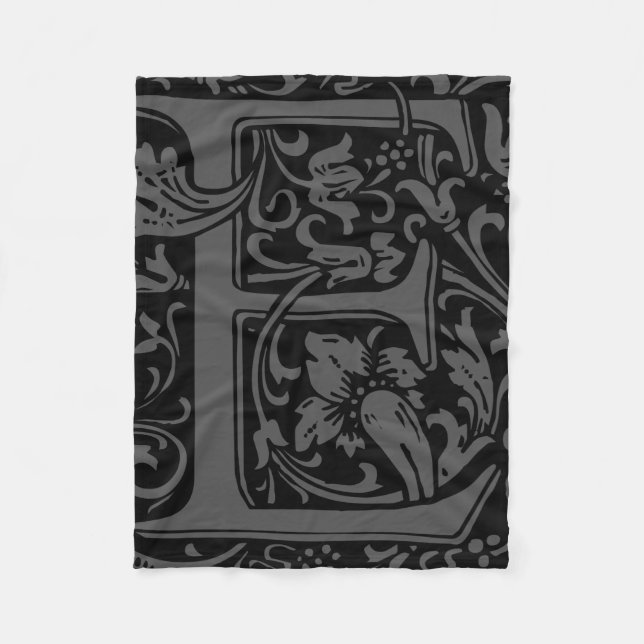 Letter E Mittelalterliche Monogramm Art Nouveau Fleecedecke (Vorderseite)