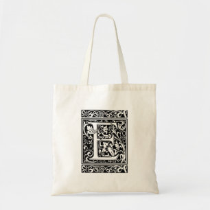 Letter E Mittelalterliche Monogramm Art Nouveau Tragetasche