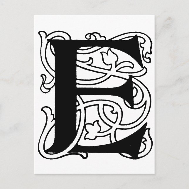 Letter E Monogram Postkarte (Vorderseite)