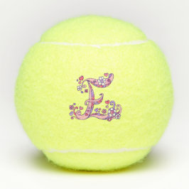 Letter E-Monogramm-Girls personalisierte Doodart Tennisbälle