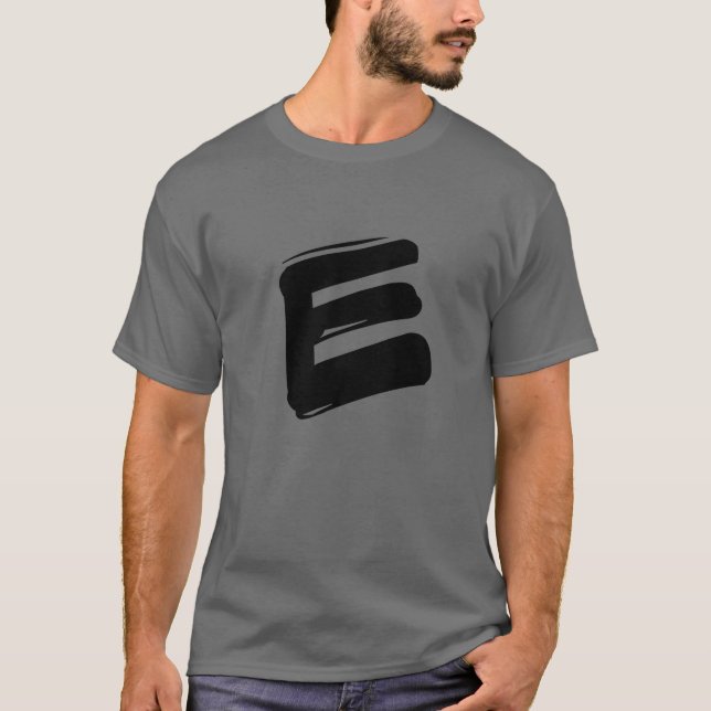 Letter E Single Initial Capital Alphabet Monogram T-Shirt (Vorderseite)