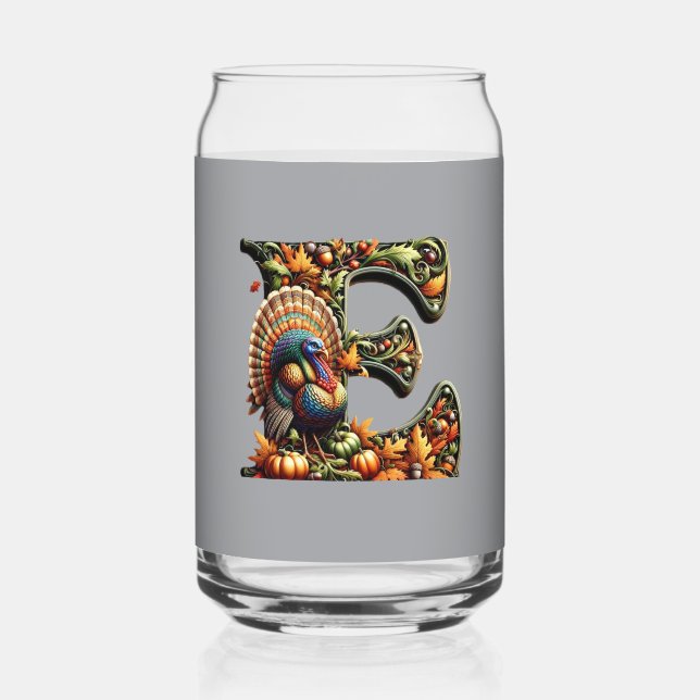 Letter E Thanksgiving style gift  Dosenglas (Vorderseite)