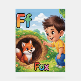 Letter F Alphabet Poster – F is for Fox