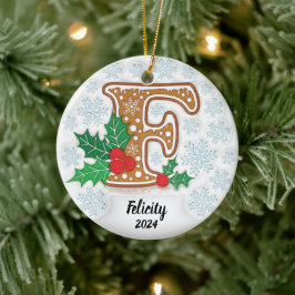 Letter F Individuelle Name Christmas Keramik Ornament