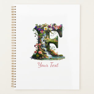 Letter F mit Freesiens und Waterfall Fantasy Flora Planer