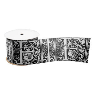 Letter F Mittelalterliche Monogram Art Nouveau Satinband