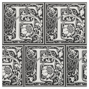 Letter F Mittelalterliche Monogram Art Nouveau Stoff