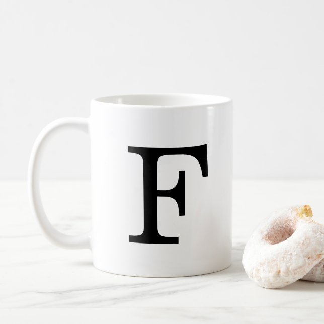 Letter F Monogram Classic Tasse, 11 oz Kaffeetasse (Mit Donut)