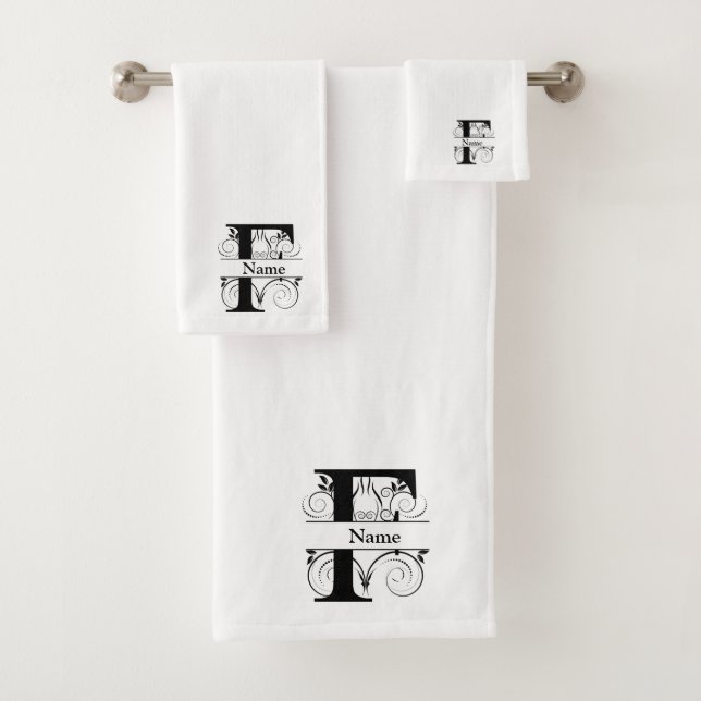 Letter F Monogram Initial Bath Gift Set (Insitu)