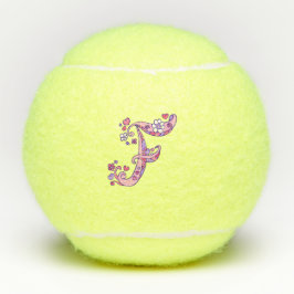 Letter F monogramm Girls personalisiert doodle art Tennisbälle