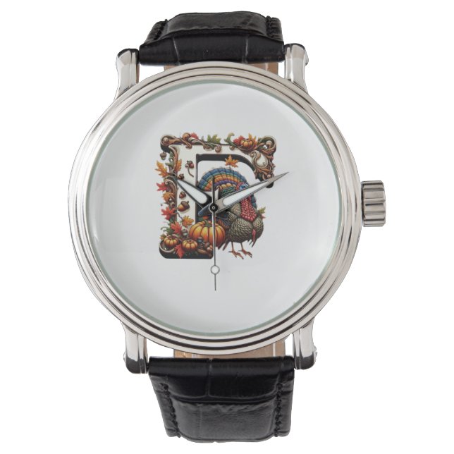 Letter f Thanksgiving gift style  Armbanduhr (Vorderseite)