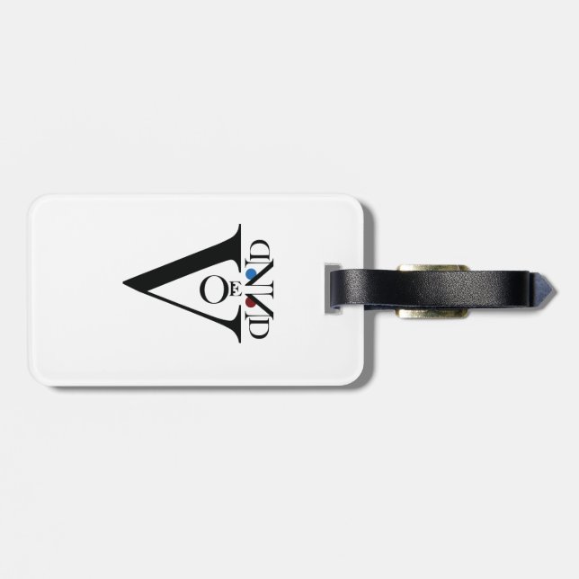 Letter Face Gepäckanhänger mit Ledergurt (Rückseite horizontal)