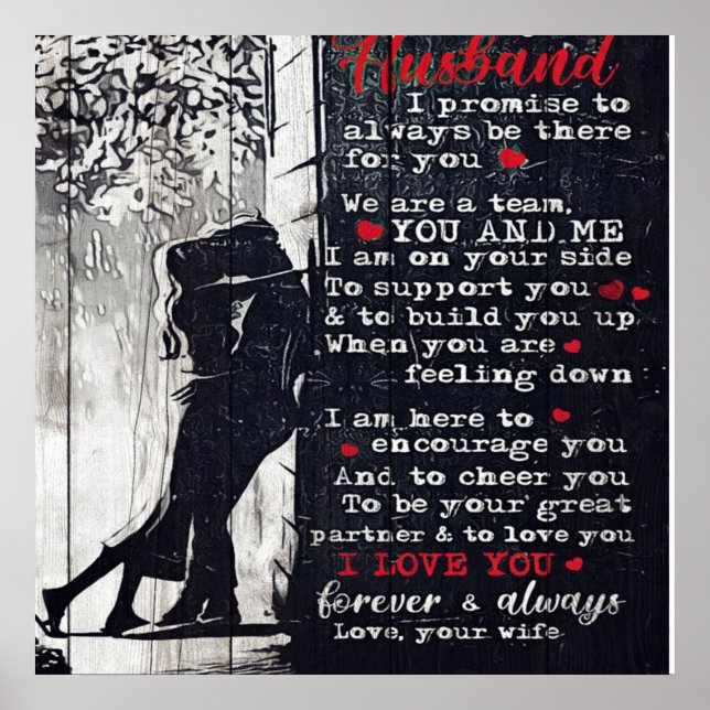 Letter For Husband | Cool Family Decoration Poster (Vorne)