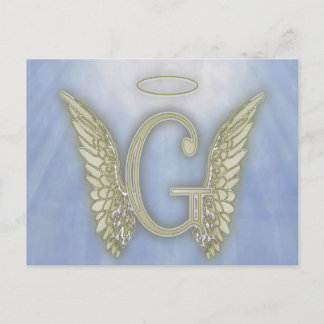 Letter G Angel Monogram Postkarte