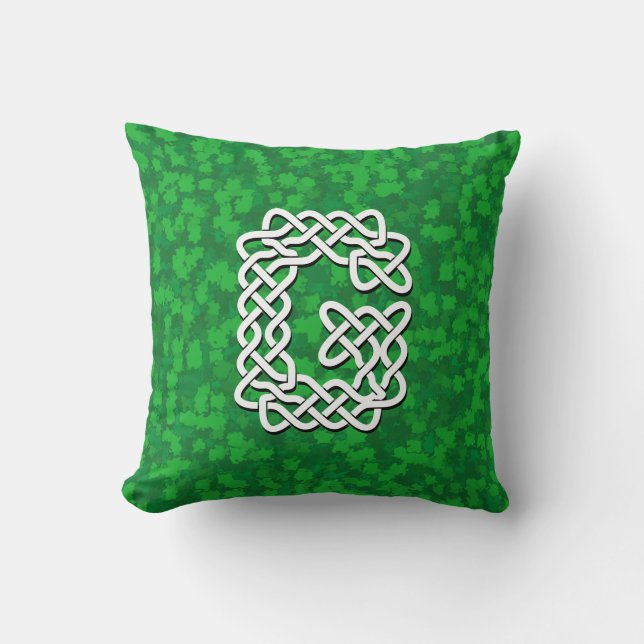 Letter G Celtic Knot Alphabet Kissen (Vorderseite)