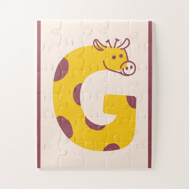 Letter "G" Giraffe Alphabet Art (Vertikal)