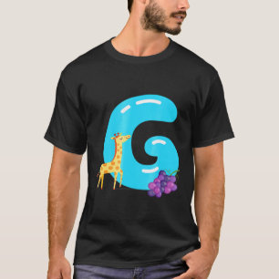 Letter G Giraffe Traubbriefe mit Bildern T-Shirt