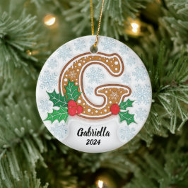 Letter G Individuelle Name Christmas Keramik Ornament