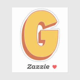 Letter G Monogram, Bold 3D Type Font Initial  Aufkleber