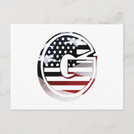Letter G Monogram Initial USA Postkarte