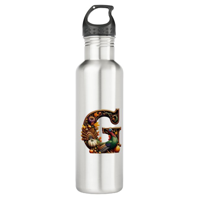 Letter G Thanksgiving style  Edelstahlflasche (Vorderseite)