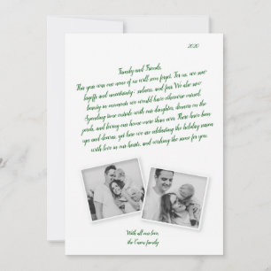 Letter Green Script Coronavirus Holiday Card Ankündigung