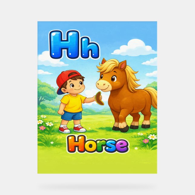 Letter H Alphabet Poster – H is for Horse (Recto)